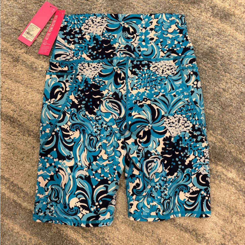 Lilly Pulitzer Blue Swirl Print Bike Shorts - Picture 5 of 9